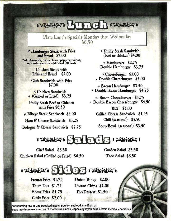 Chuck Wagon Restaurant - Fayetteville, TN menu_pic