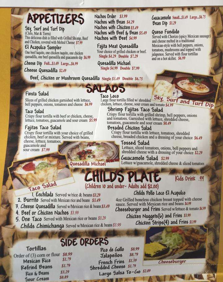 El Acapulco - Conway, AR menu_pic