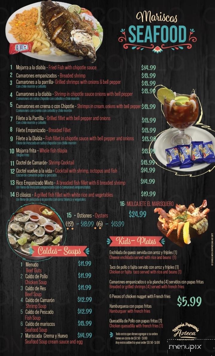 Taqueria Azteca - Rosenberg, TX menu_pic