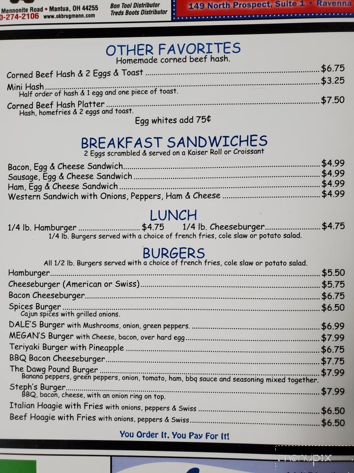 Megan's Family Restaurant - Ravenna, OH menu_pic