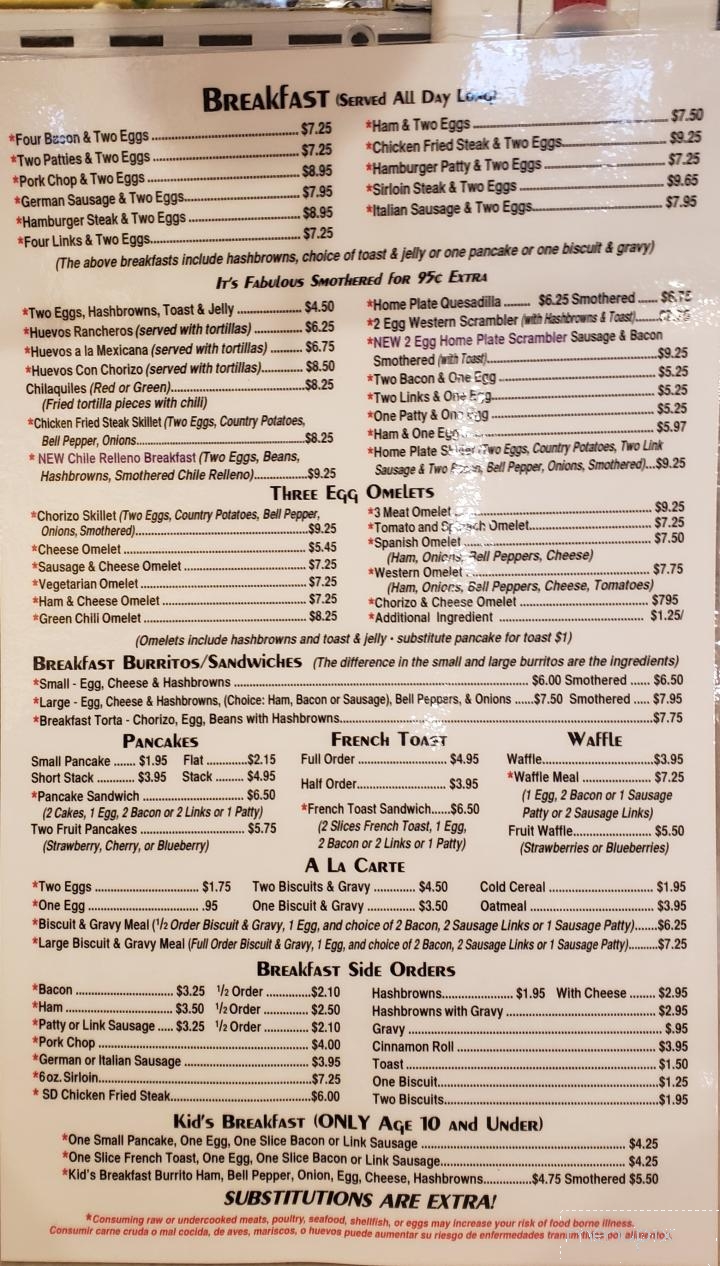 Home Plate - Fort Morgan, CO menu_pic