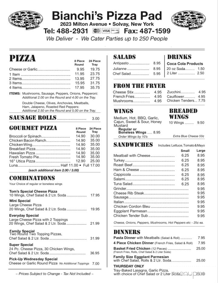 Bianchi's Pizza Pad - Syracuse, NY