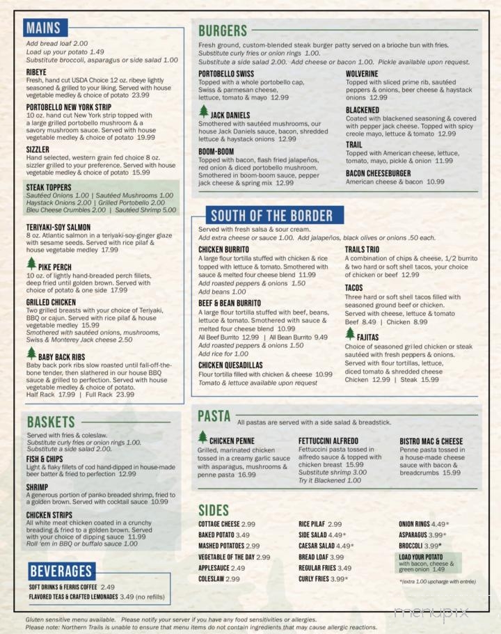 Northern Trails Bar & Grill - Newaygo, MI menu_pic