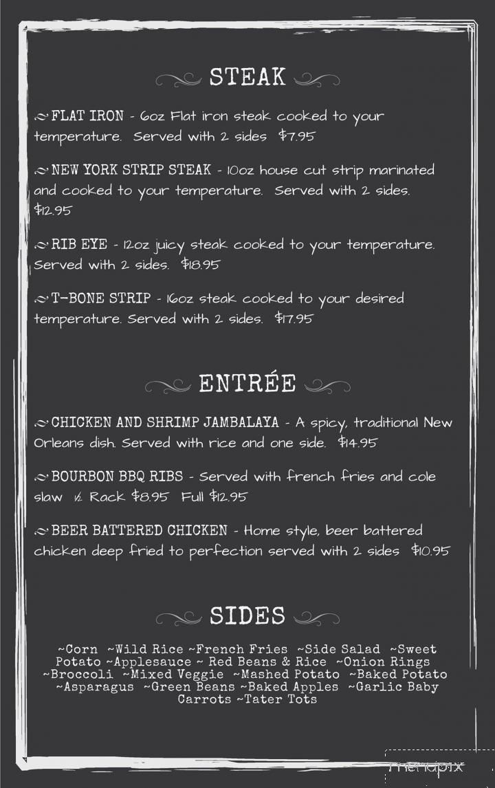 Bourbon Bar & Grill - Hanover, PA menu_pic