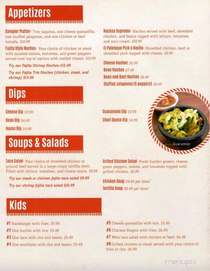 El Palenque Mexican Restaurant - Lowell, OH menu_pic