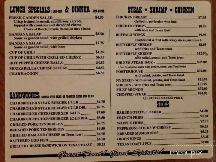 Bandana's Bar-B-Q - Bedford, IN menu_pic