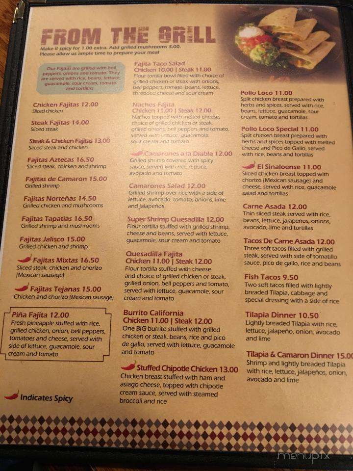 Azteca Mexican Grill - Camillus, NY menu_pic