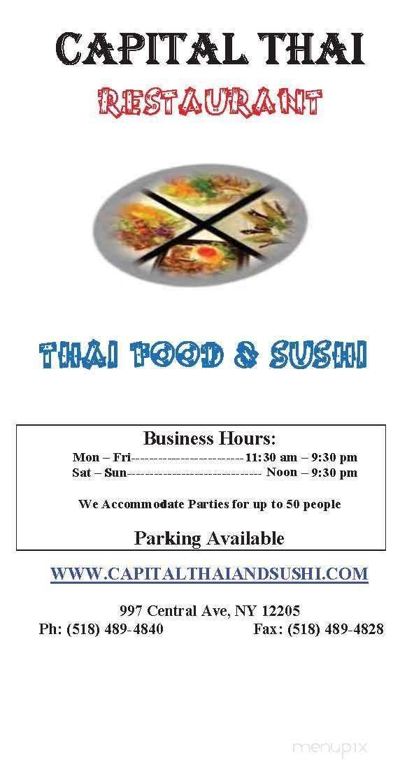 Capital Thai - Albany, NY menu_pic