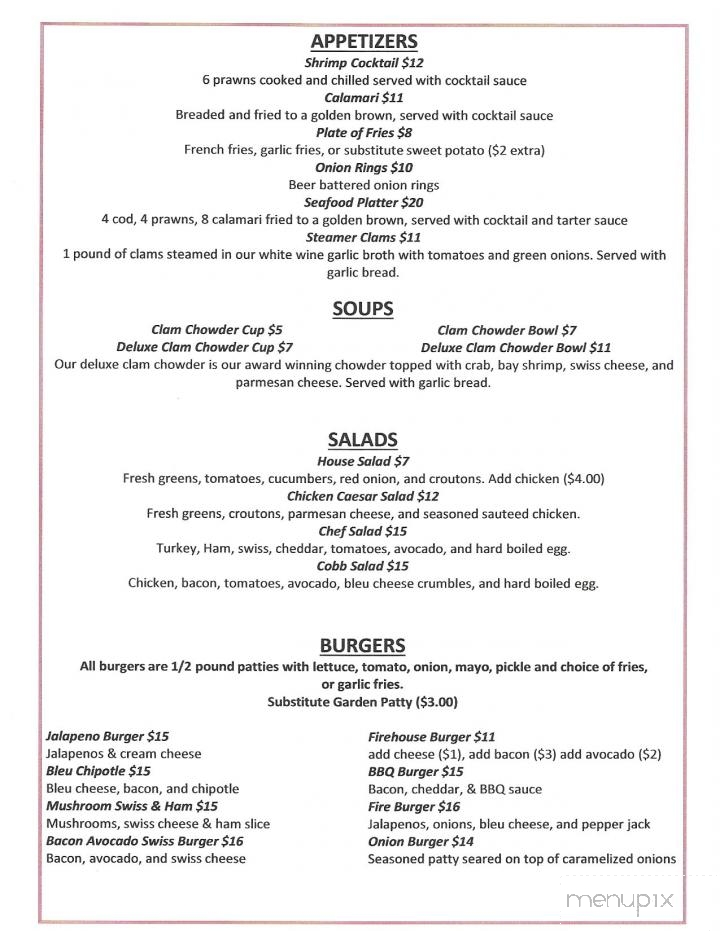 Firehouse Restaurant - Florence, OR menu_pic