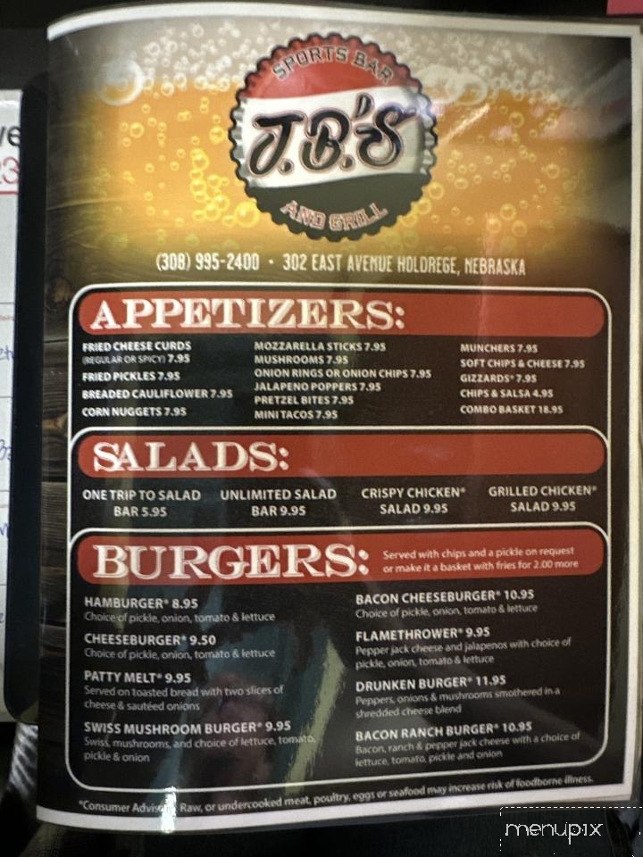 J.B.'s Sports Bar and Grill - Holdrege, NE menu_pic