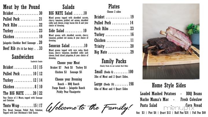Big Nate's Family BBQ - Mesa, AZ menu_pic