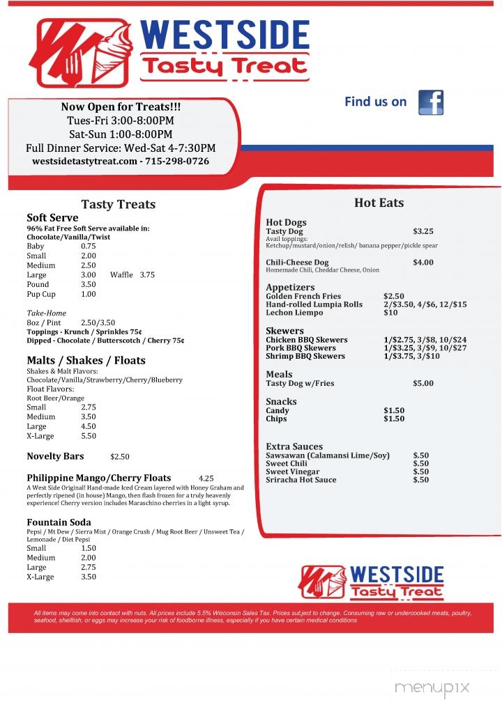 West Side Tasty Treat - Wausau, WI menu_pic