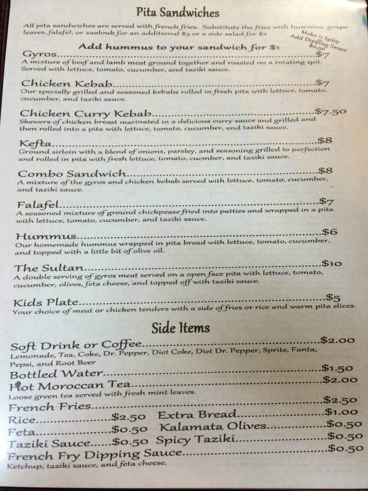 Tangiers Mediterranean Food & Cafe - Fayetteville, AR menu_pic