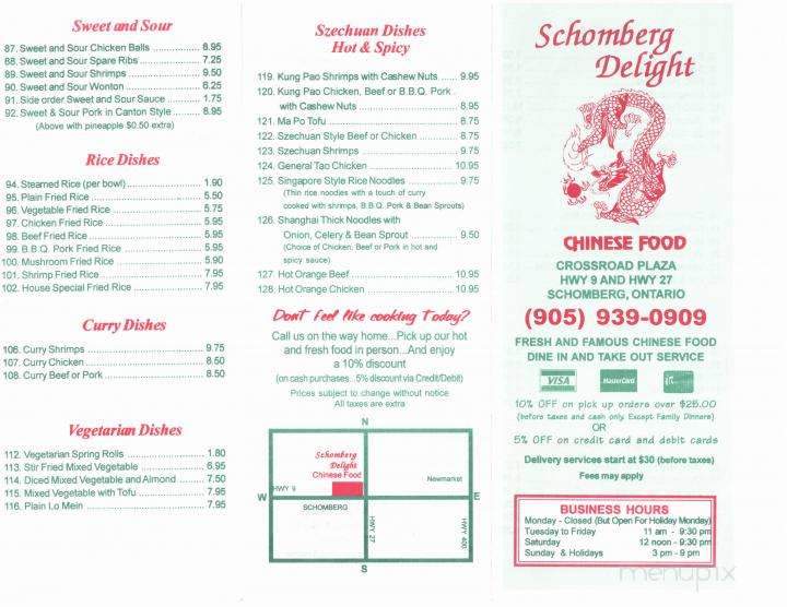 Schomberg Delight Chinese Food - Schomberg, ON