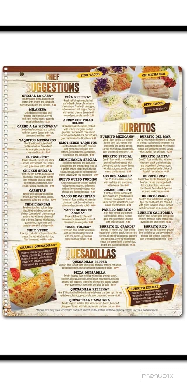 Casa Grande - Crossville, TN menu_pic