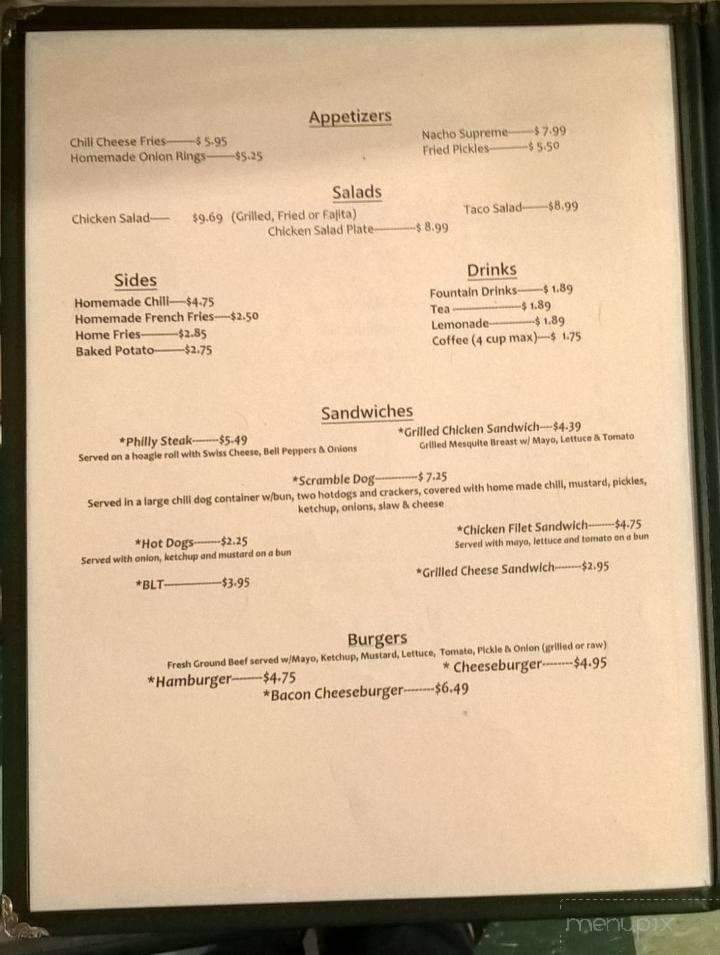 Snooky's - Lumpkin, GA menu_pic