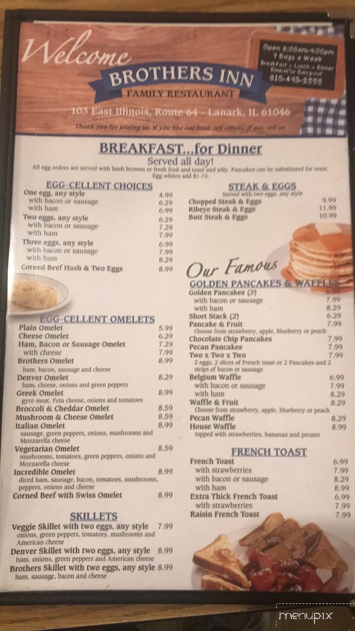 Brothers Inn Family Restaurant - Lanark, IL menu_pic