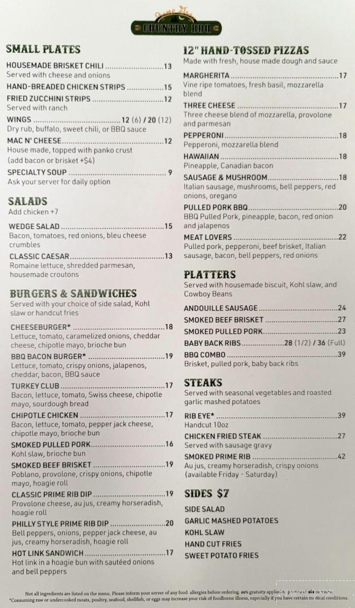 Zane Grey - Payson, AZ menu_pic