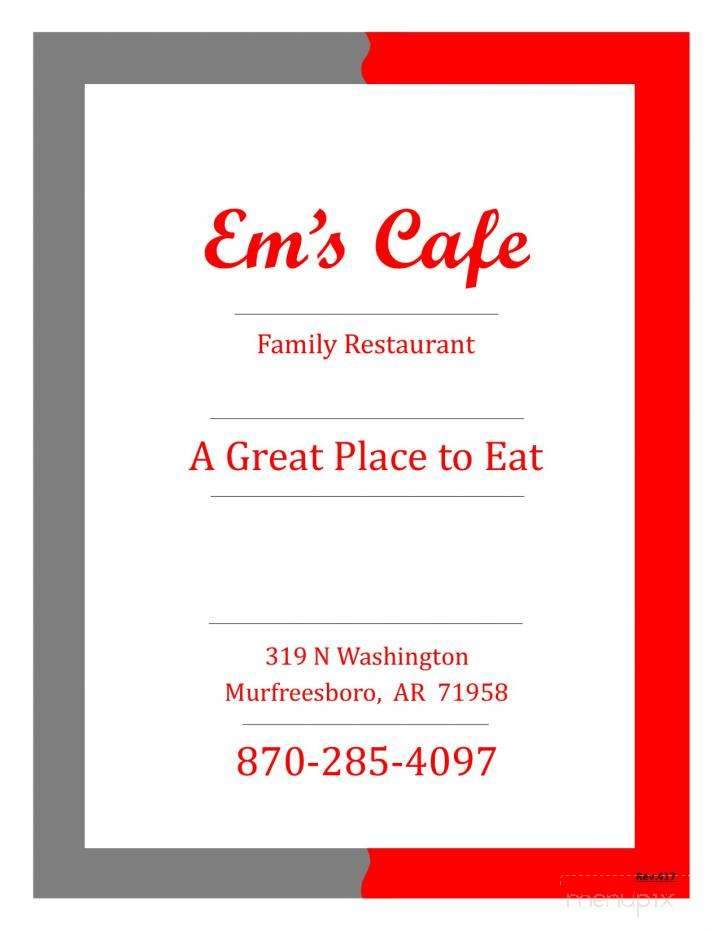 Em's Cafe - Murfreesboro, AR