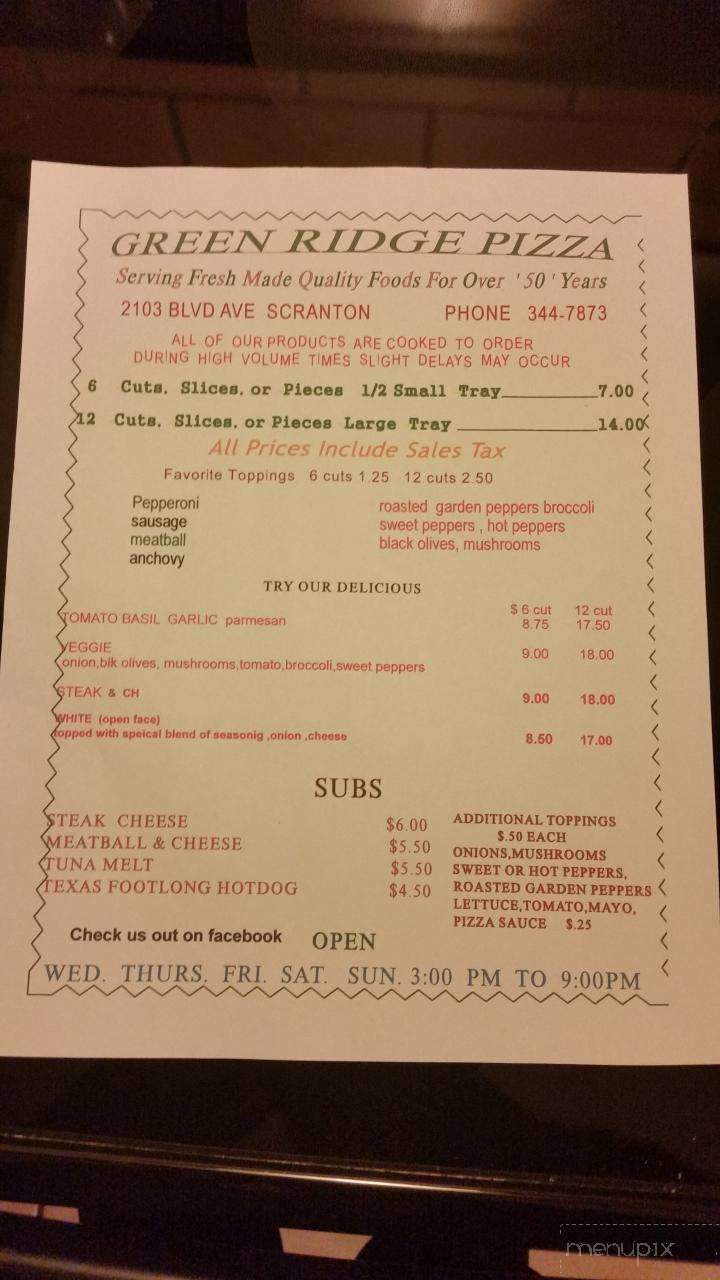 Green Ridge Pizza - Scranton, PA