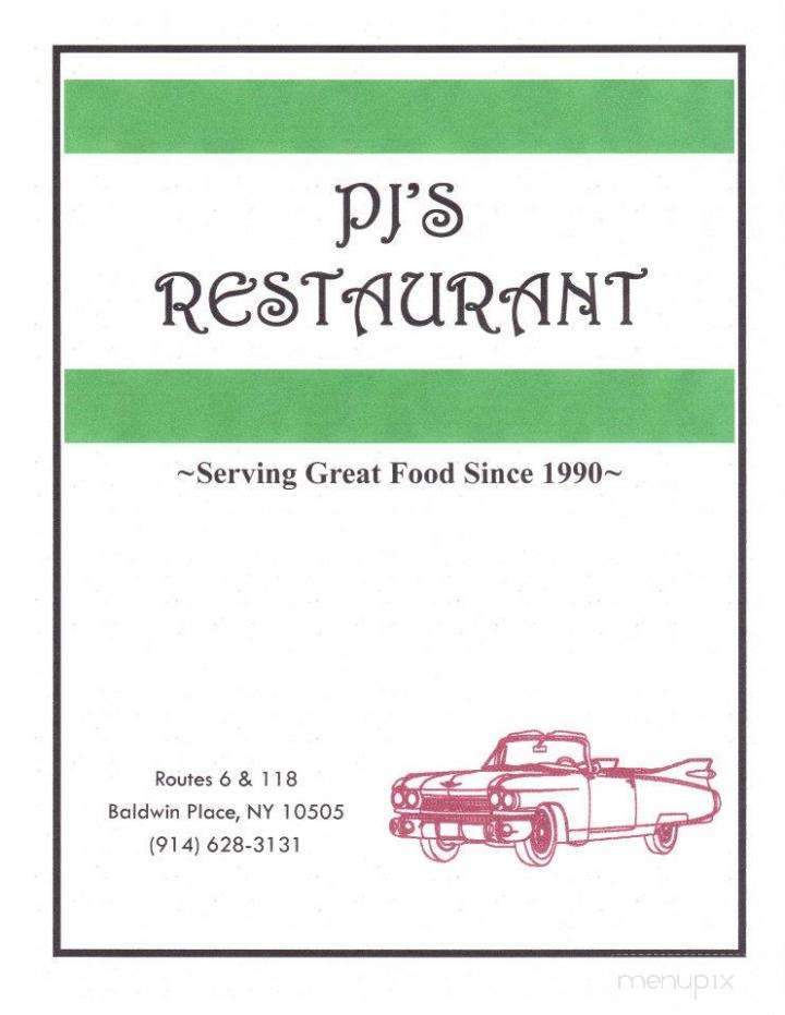 PJ's Restaurant - Baldwin Place, NY menu_pic