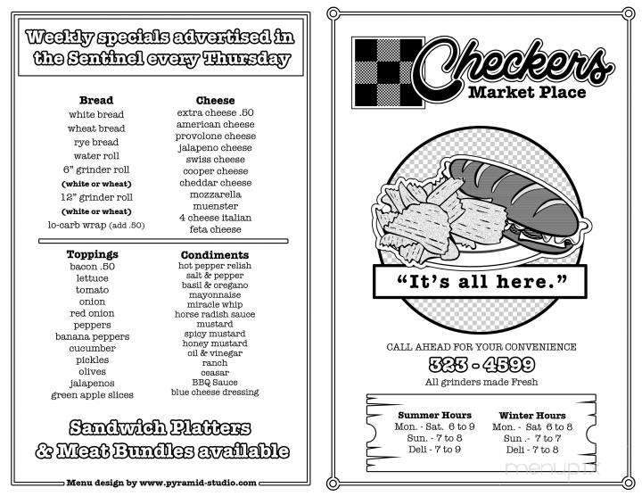 Checkers General Store and Deli - Belchertown, MA menu_pic