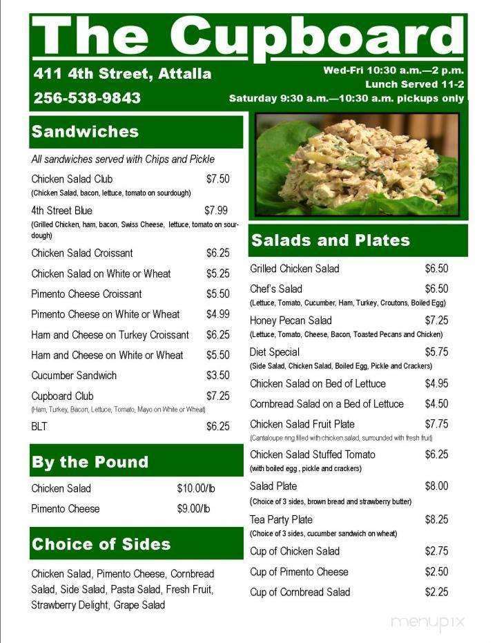 Cupboard - Attalla, AL menu_pic