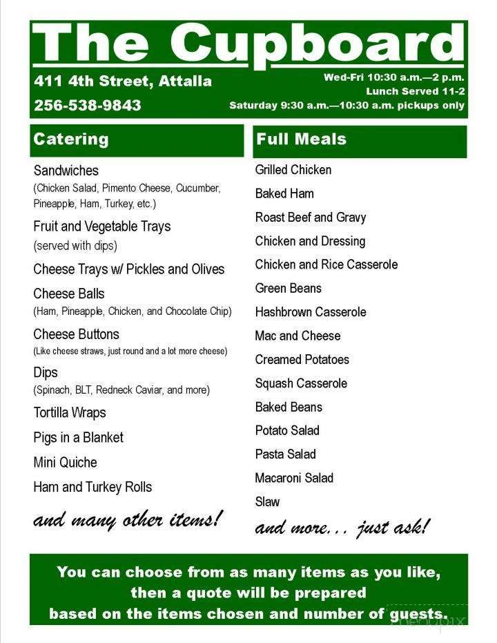 Cupboard - Attalla, AL menu_pic
