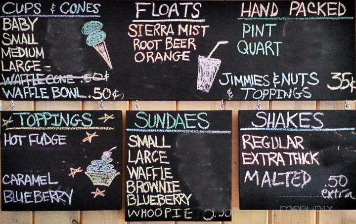 MAINE COAST CAFE Ice Cream - Belfast, ME menu_pic