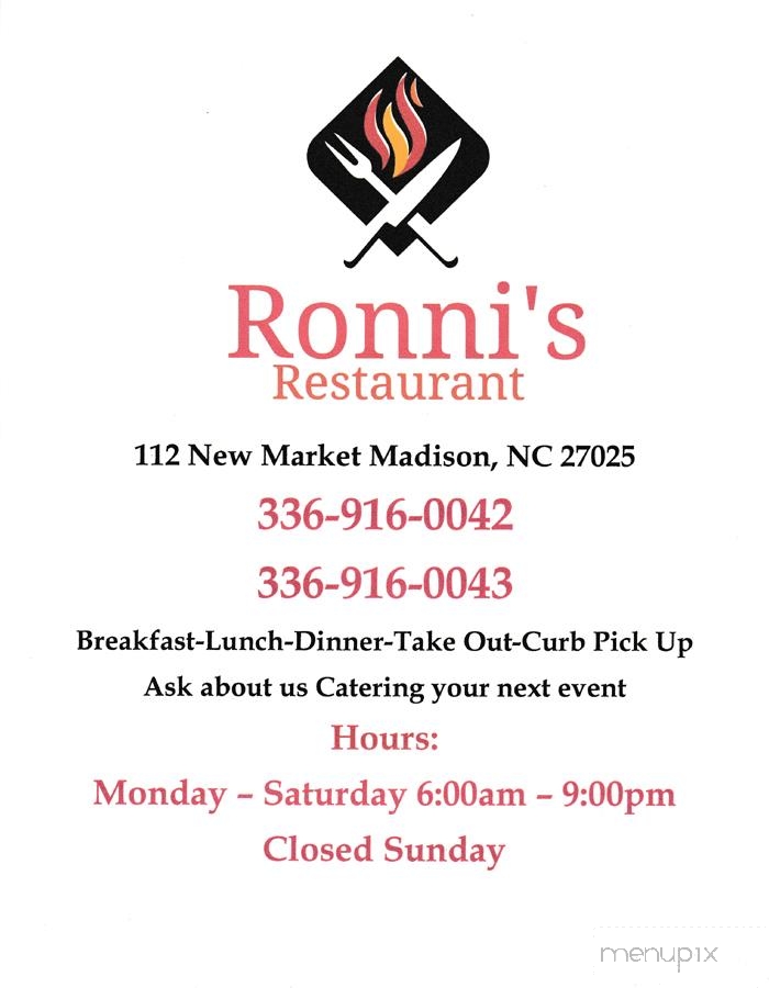 Ronni's Restaurant - Madison, NC