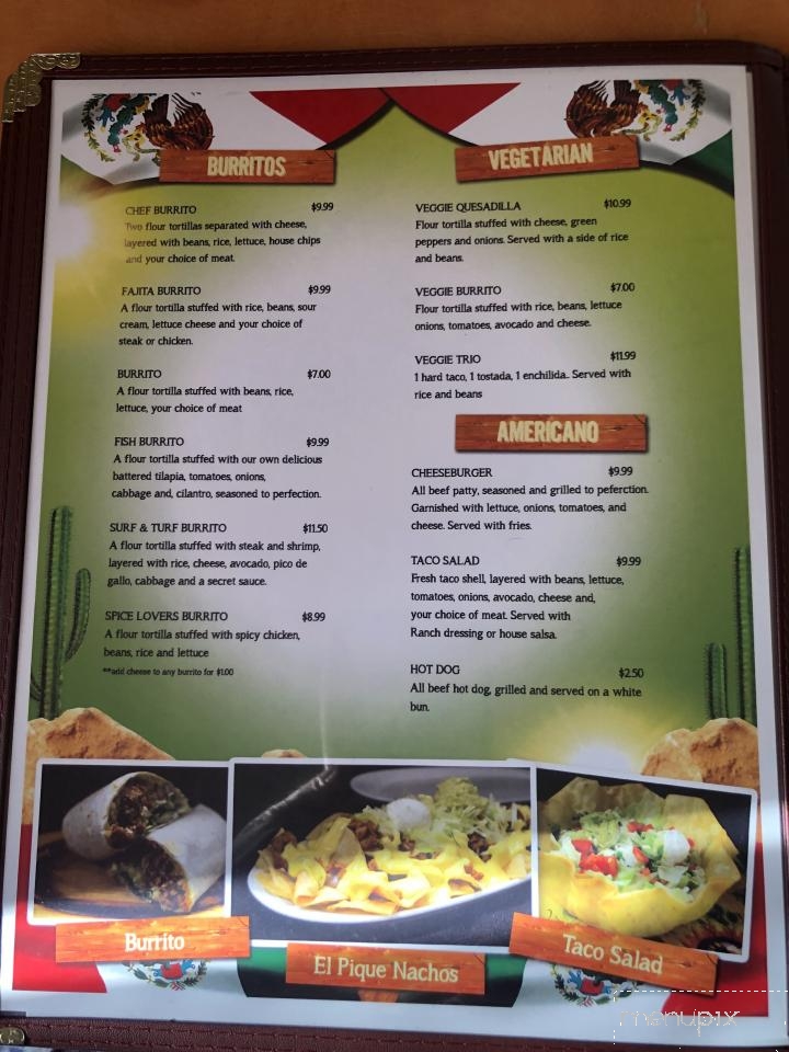 El Pique Family Restaurant - Dallas, OR menu_pic