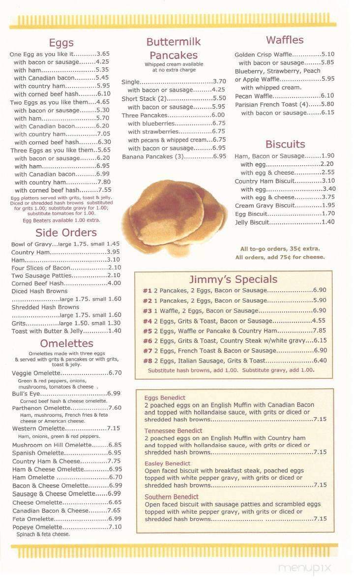 Jimmy's Family Restaurant-Seneca - Seneca, SC menu_pic