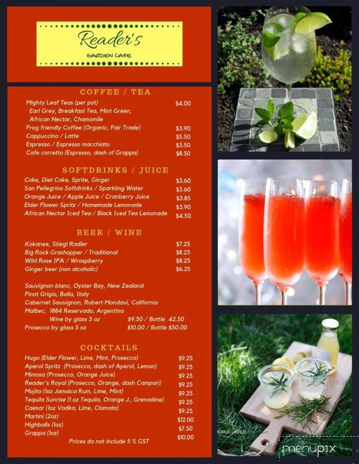 Reader's Garden Cafe - Calgary, AB menu_pic