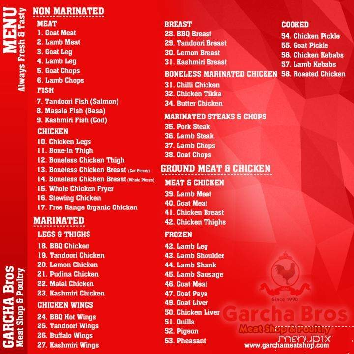 Garcha Bros Meat Shop & Poultry - Calgary, AB menu_pic