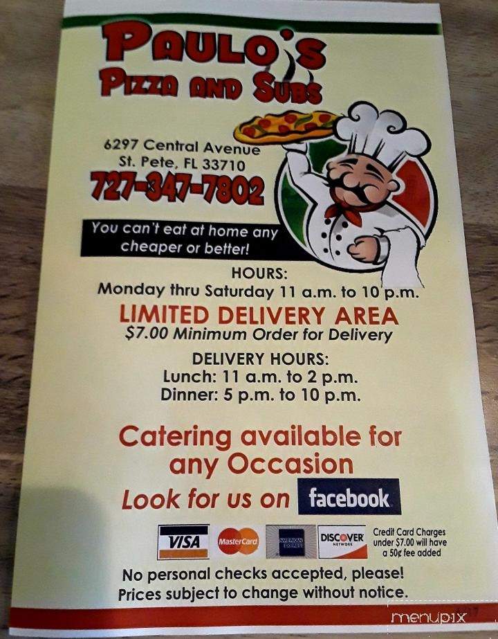 Paulo's Pizza & Subs - St Petersburg, FL
