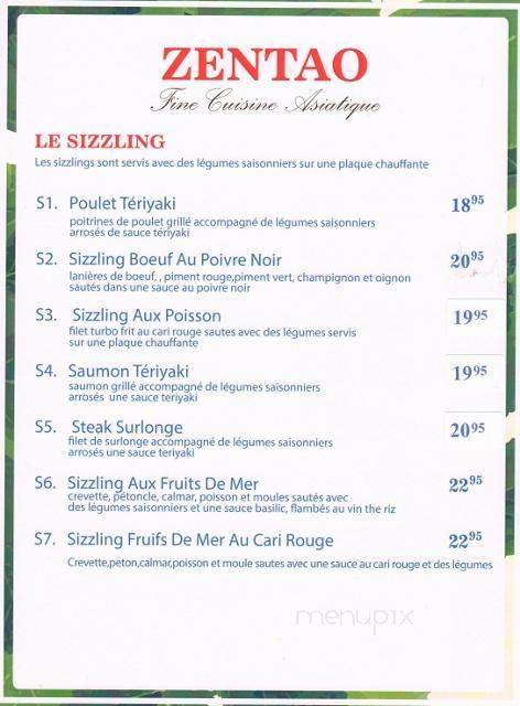 Restaurant Zentao - Joliette, QC menu_pic