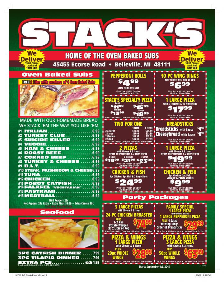 Stack's Liquor & Deli - Belleville, MI menu_pic