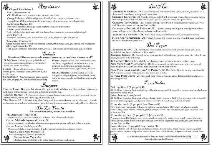 Little Mermaid - Solvang, CA menu_pic