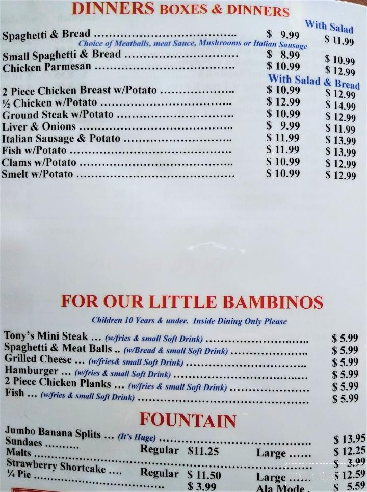 Tony's Home Of The Giant Steak - St Louis, MI menu_pic