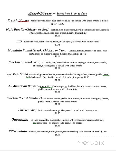 Altamont Coffee And Cafe - Altamont, TN menu_pic