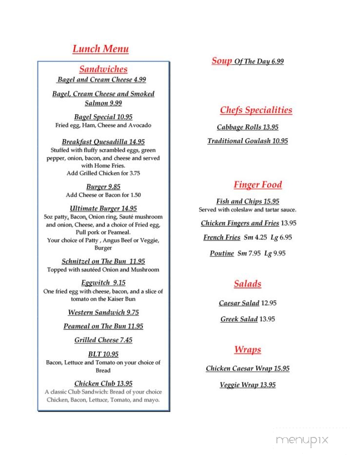 Coppins Corners Diner - Uxbridge, ON menu_pic