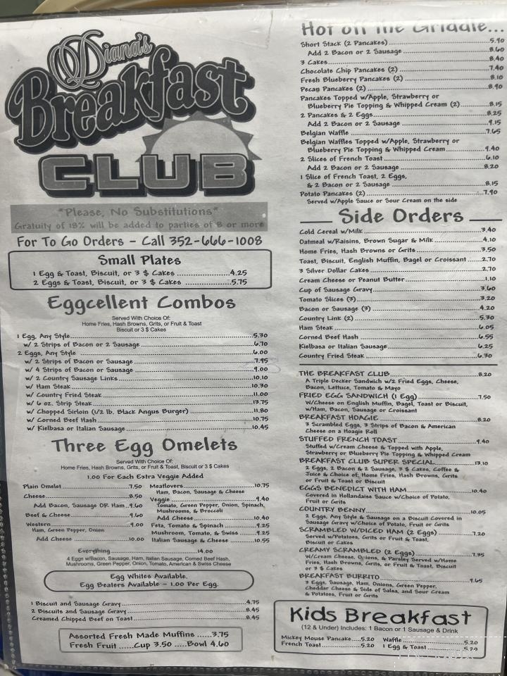 Breakfast Club - Spring Hill, FL menu_pic