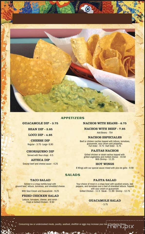 Azteca Mexican - Columbia, MS menu_pic
