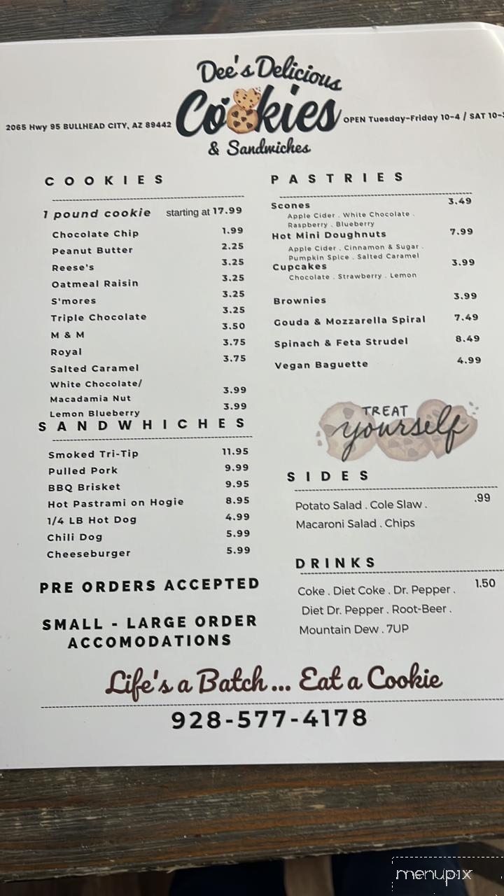 Dee's Delicious Cookies - Bullhead City, AZ menu_pic