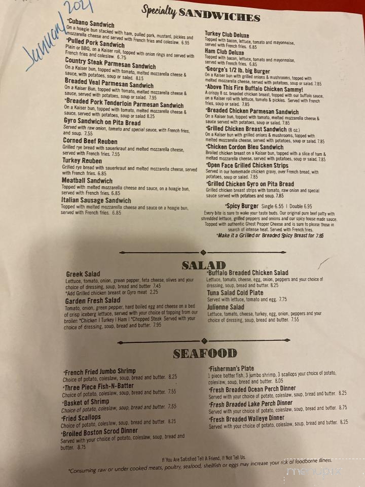 George's Kitchen - Cleveland, OH menu_pic
