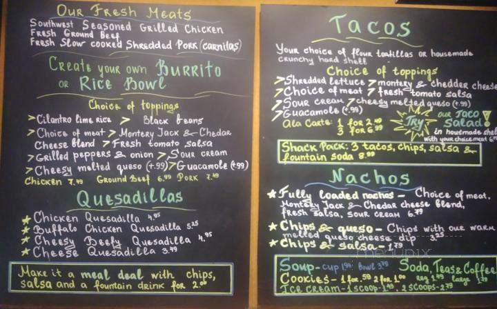 The Taco Shack - Oil city, PA menu_pic