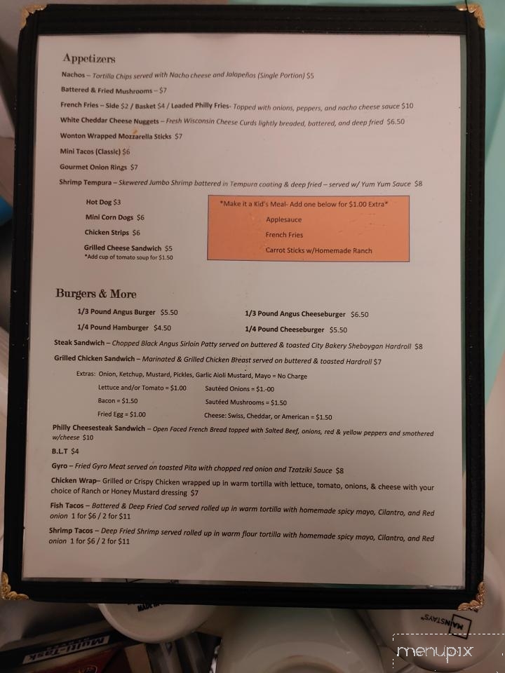 Harbor Lights Resort Pub - Cascade, WI menu_pic