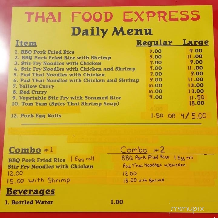 Thai Food Express - Keizer, OR menu_pic