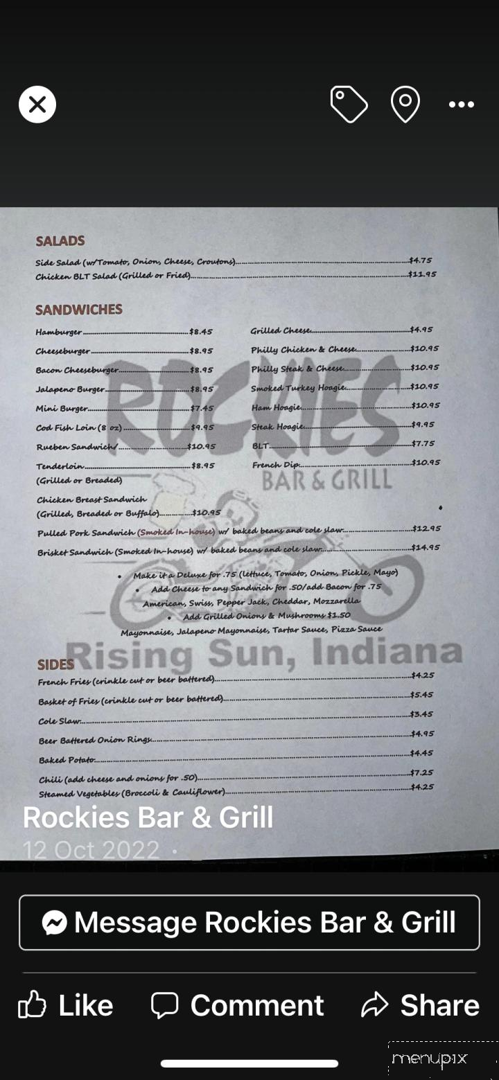 Rockies Bar & Grill - Rising Sun, IN