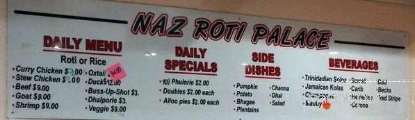 Naz Roti Palace - Miramar, FL menu_pic